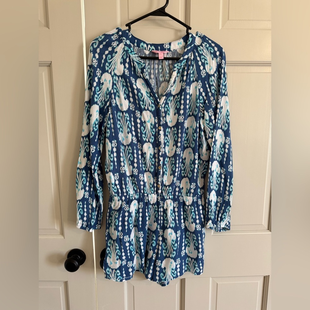 Lilly Pulitzer Blue and White Jumpsuit